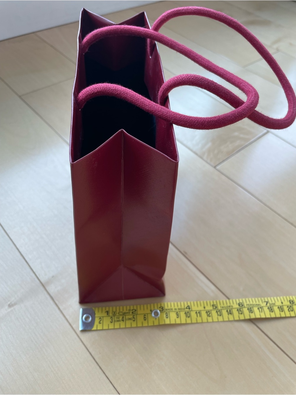 Cartier Gift Bag size 8" x 7" x 3" Red/Red Cord Handles And Receipt Envelope - Picture 14 of 16